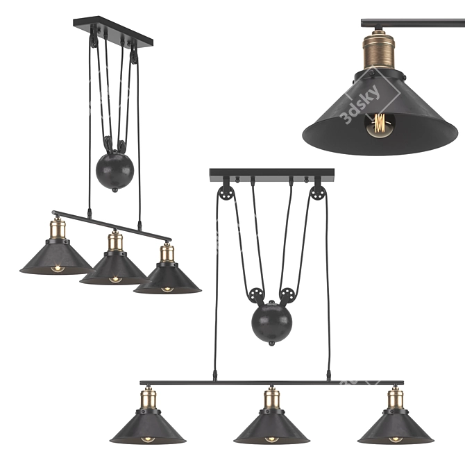 Minsk Pendant Lamp: Stylish and Adjustable Lighting Solution 3D model image 5