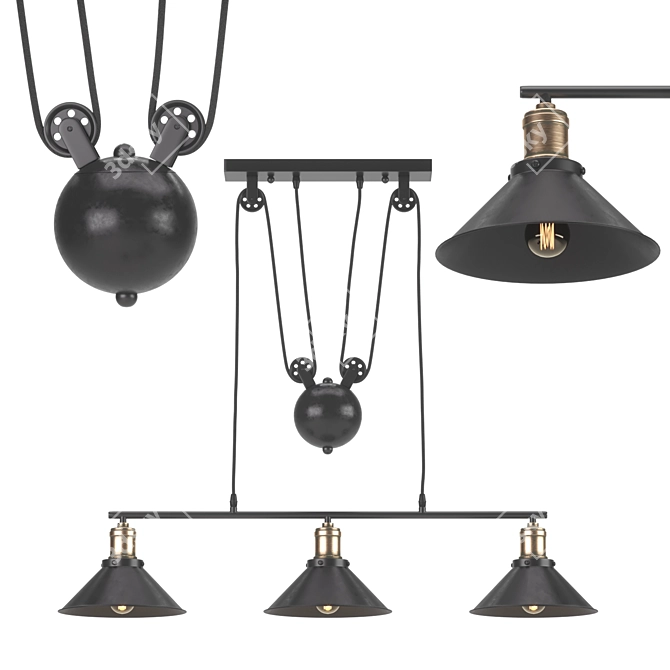 Minsk Pendant Lamp: Stylish and Adjustable Lighting Solution 3D model image 7