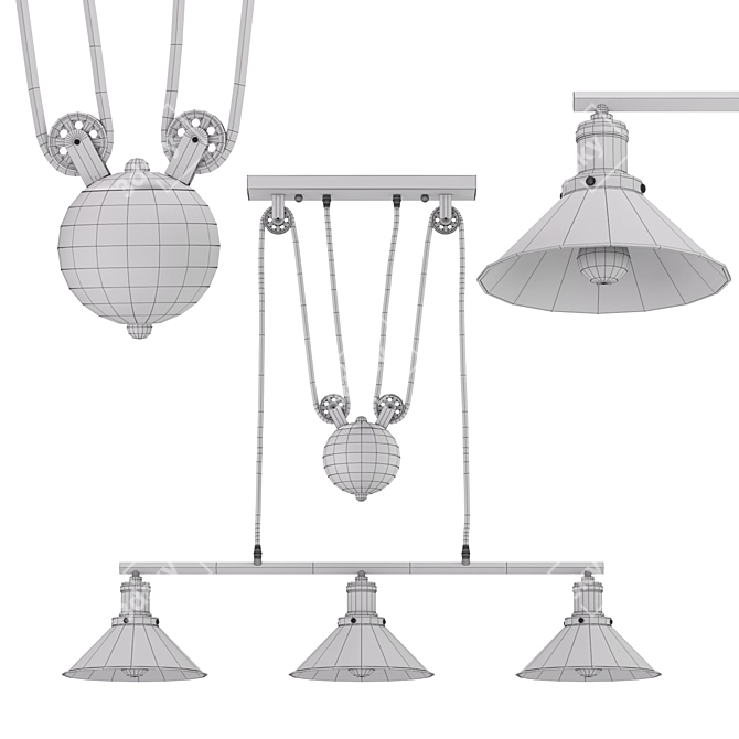 Minsk Pendant Lamp: Stylish and Adjustable Lighting Solution 3D model image 8