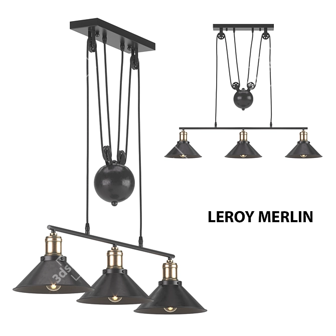 Minsk Pendant Lamp: Stylish and Adjustable Lighting Solution 3D model image 9