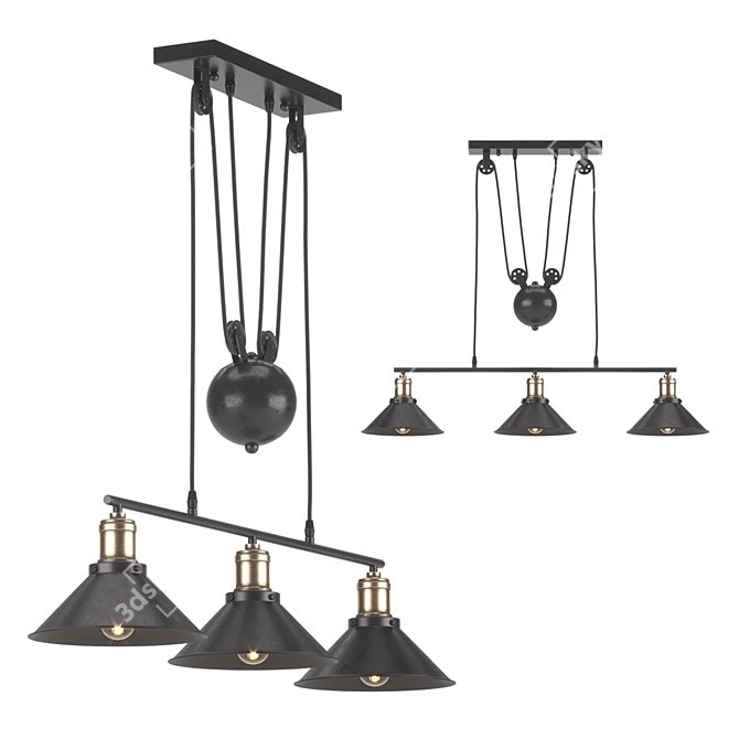 Minsk Pendant Lamp: Stylish and Adjustable Lighting Solution 3D model image 10