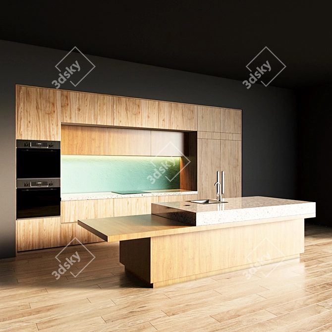 Kitchen Oasis: V-Ray 3D Model 3D model image 1