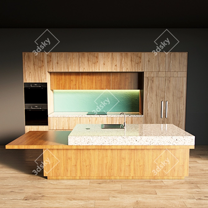 Kitchen Oasis: V-Ray 3D Model 3D model image 3