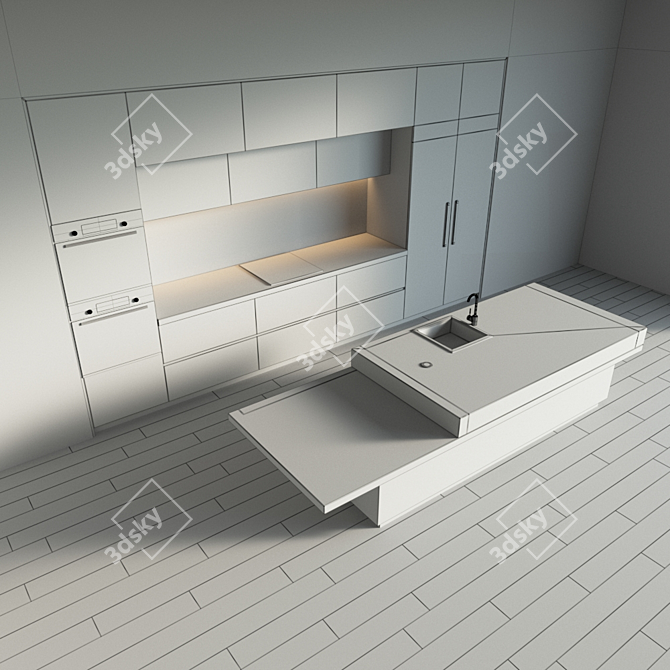 Kitchen Oasis: V-Ray 3D Model 3D model image 4