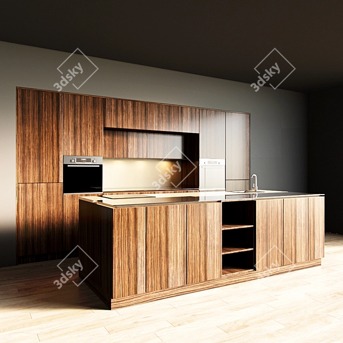 Modern Kitchen Island Design 3D model image 1