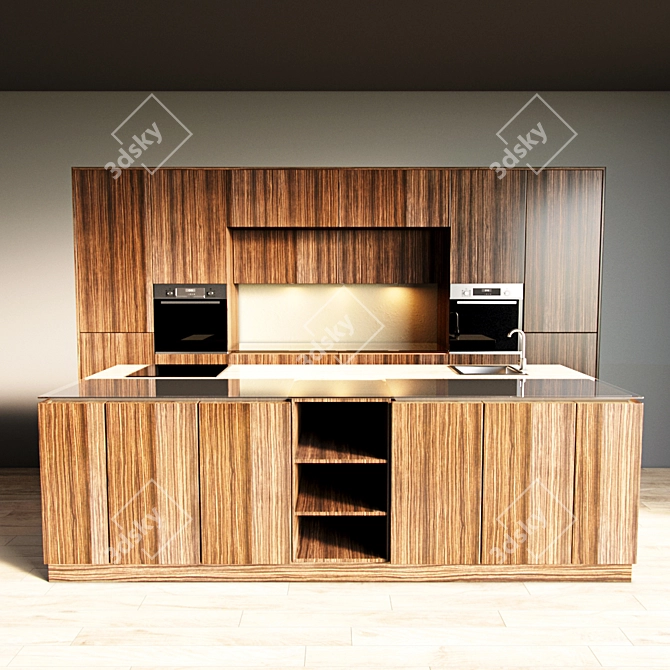 Modern Kitchen Island Design 3D model image 3