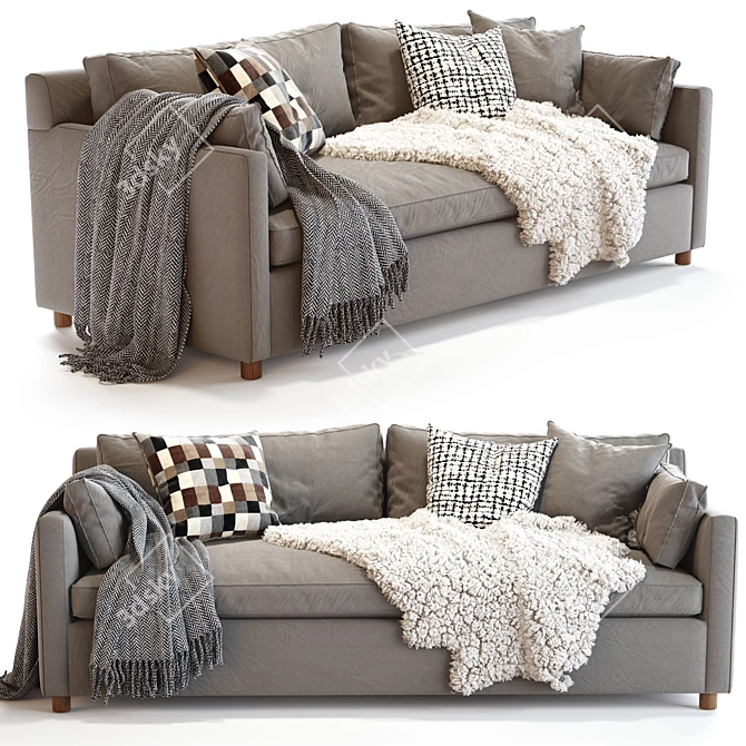 Cozy Chic: west elm Marin Sofa 3D model image 1