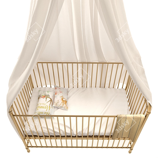 Cozy Nest Baby Bed 3D model image 2