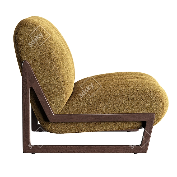 Theodore Luxe Velvet Armchair 3D model image 4