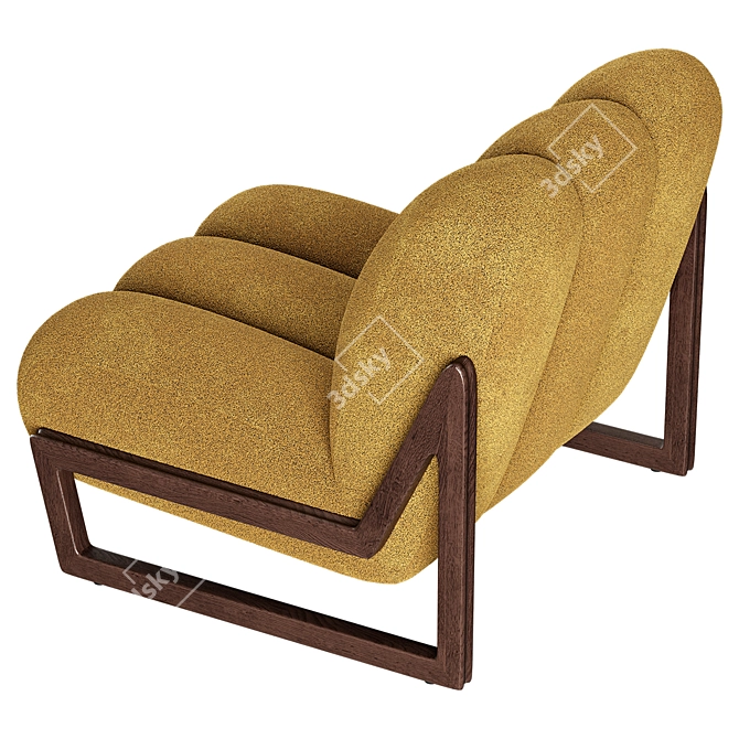 Theodore Luxe Velvet Armchair 3D model image 5