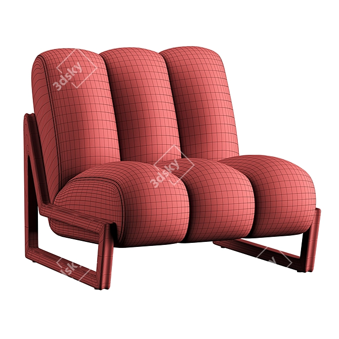 Theodore Luxe Velvet Armchair 3D model image 6