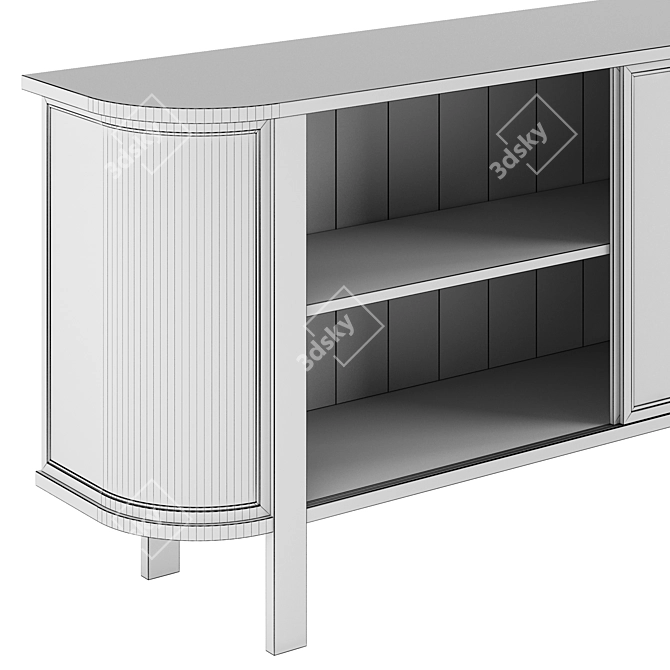 Elegant Cane Console Table 3D model image 4