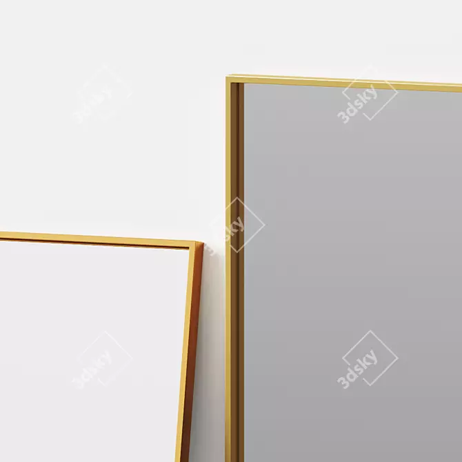 Gold Leaner: Minimalistic Floor Mirror 3D model image 3