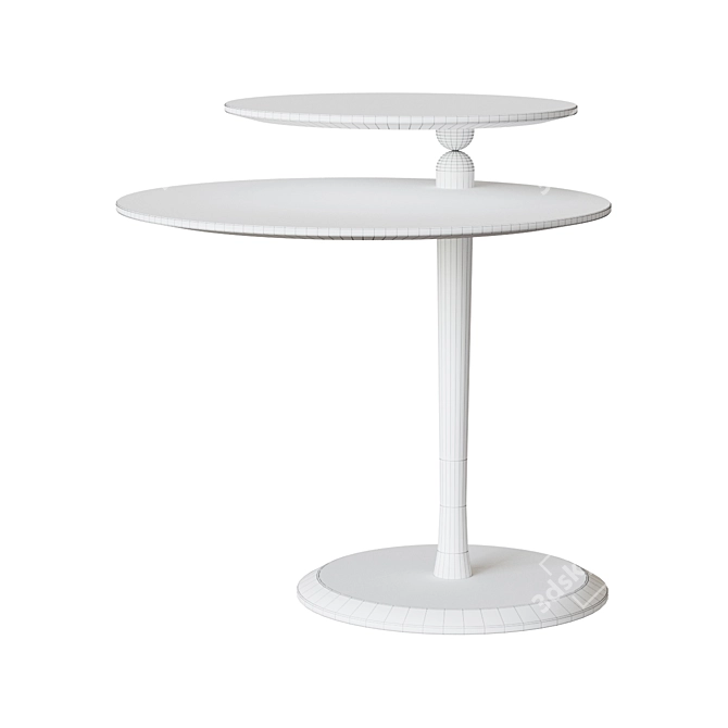 Elegant Walnut Vaiven Side Table 3D model image 2