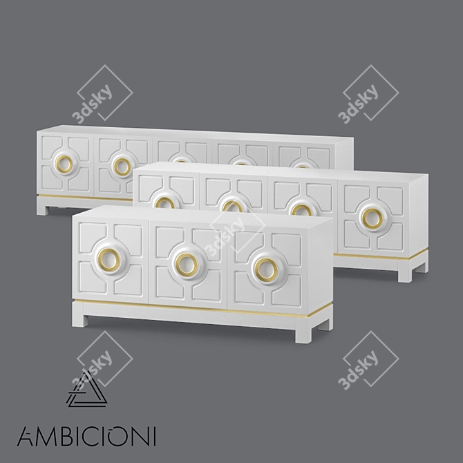 Title: Ambicioni Santro Collection: Stylish Geometric Chest of Drawers 3D model image 1