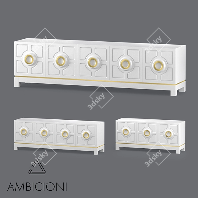 Title: Ambicioni Santro Collection: Stylish Geometric Chest of Drawers 3D model image 2