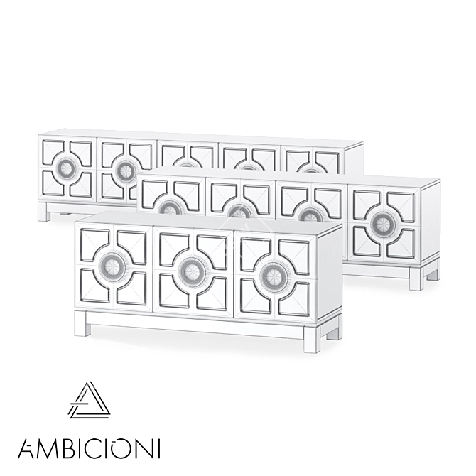 Title: Ambicioni Santro Collection: Stylish Geometric Chest of Drawers 3D model image 3