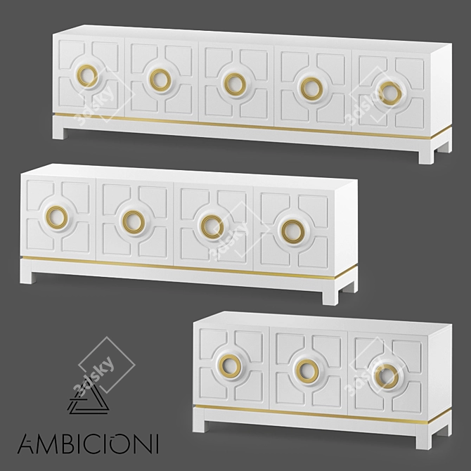 Title: Ambicioni Santro Collection: Stylish Geometric Chest of Drawers 3D model image 6