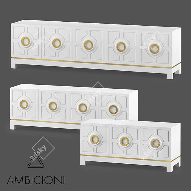 Title: Ambicioni Santro Collection: Stylish Geometric Chest of Drawers 3D model image 7