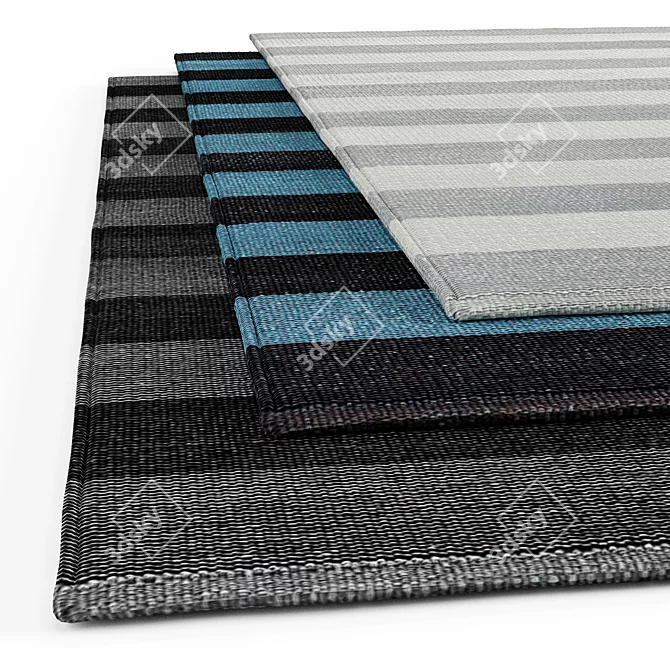 Hand-woven New Zealand Wool Rug 3D model image 3