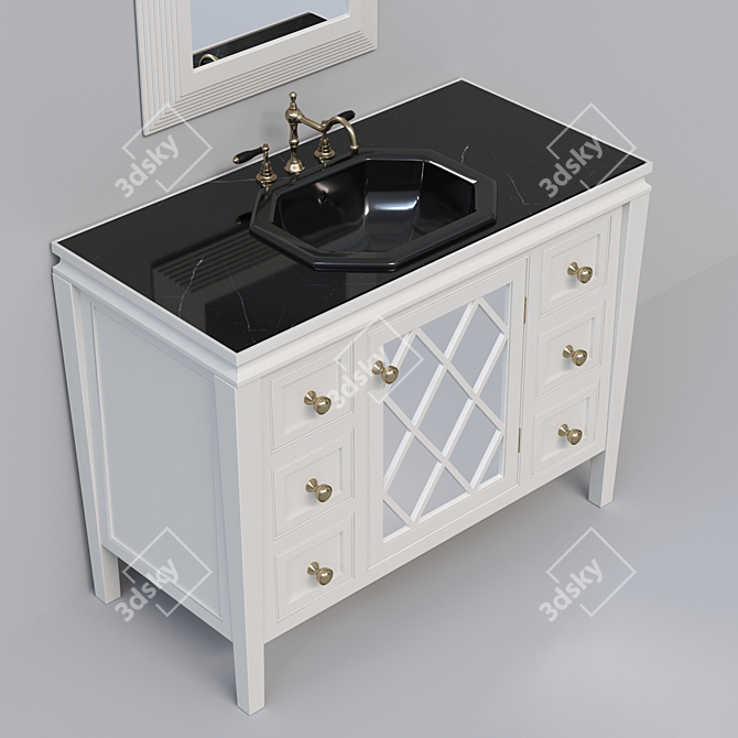 Modern Bathroom Furniture Set 3D model image 2