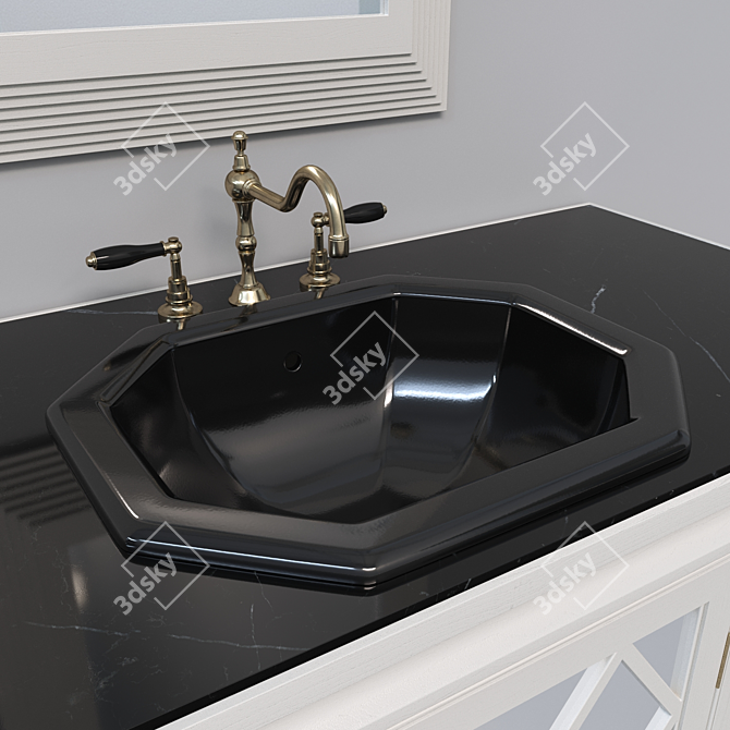 Modern Bathroom Furniture Set 3D model image 3