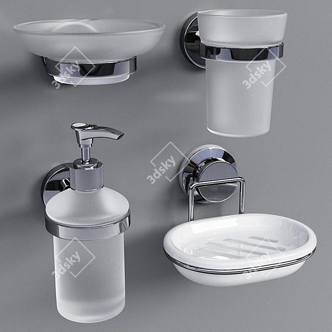 PBR-optimized Bathroom Set 3D model image 2