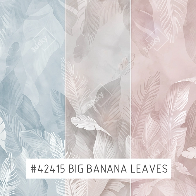 Tropical Vibes: 42415 Banana Leaves Wallpapers 3D model image 1