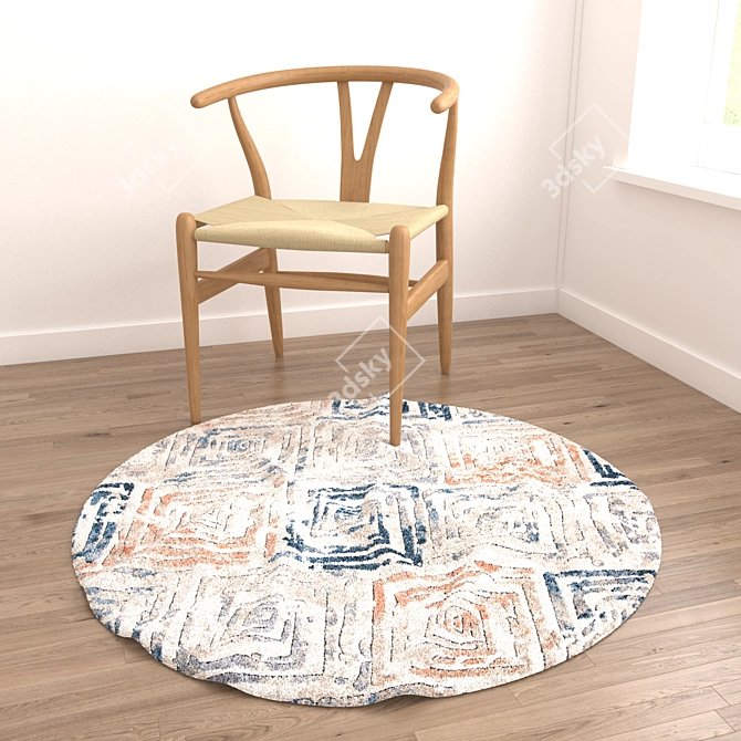 Versatile Set of 6 Round Rugs 3D model image 6