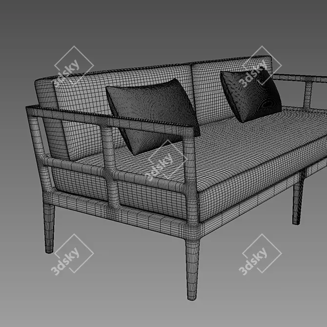 Restoration Hardware Laurel Teak Sofa 3D model image 3