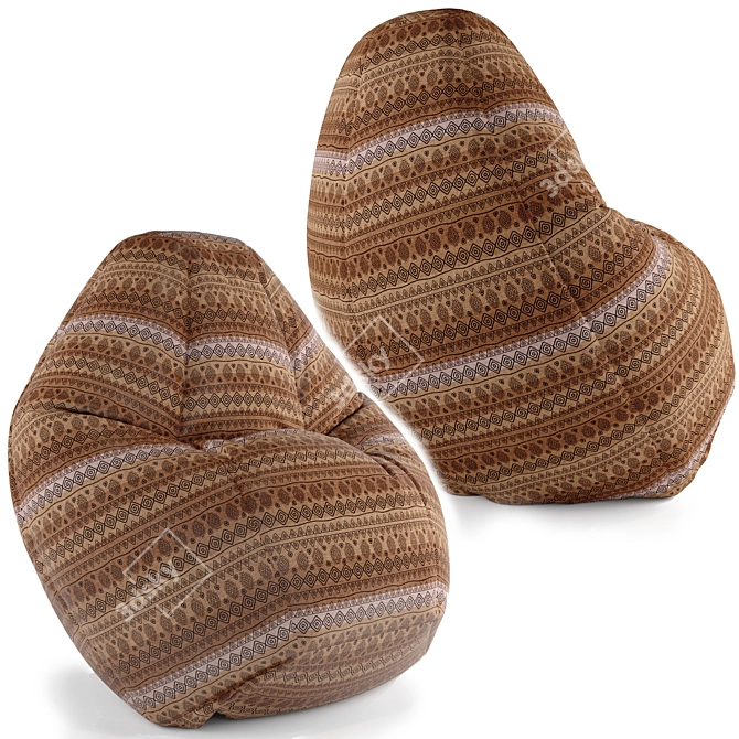 Ultimate Comfort Bean Bag - Pear Shape 3D model image 2