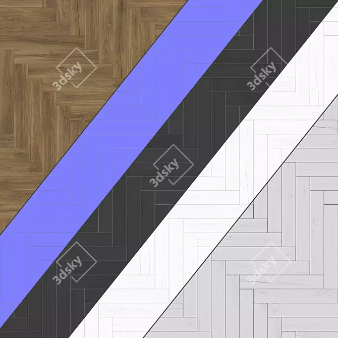 Versatile Parquet Flooring: Standard and Herringbone Patterns | 12 Planks | PBR 4k | Max, FBX, 3D model image 4