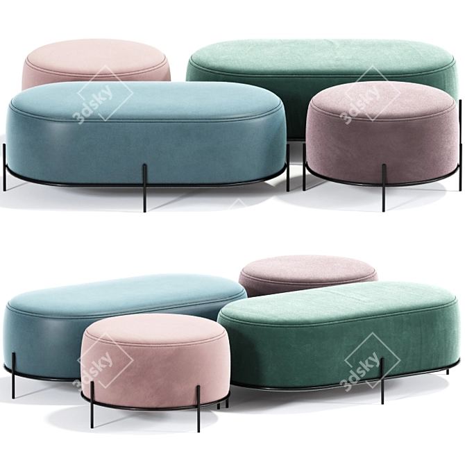 Lifa Ottoman: Stylish Ottoman Footstool 3D model image 1