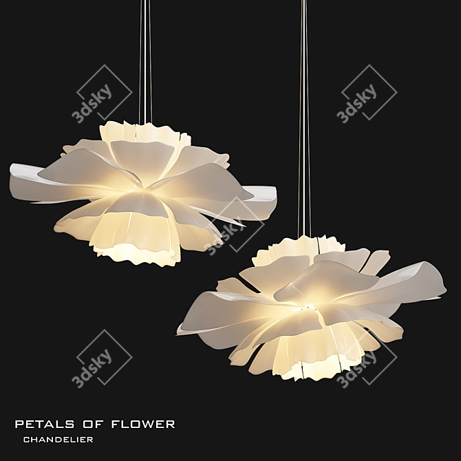 Romantic Blossom Chandelier 3D model image 1