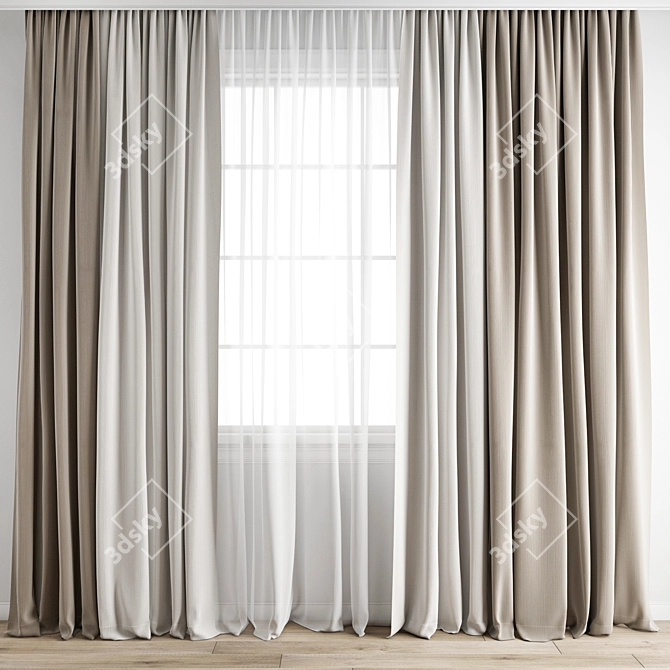 Polygonal Curtain Model 3D model image 1