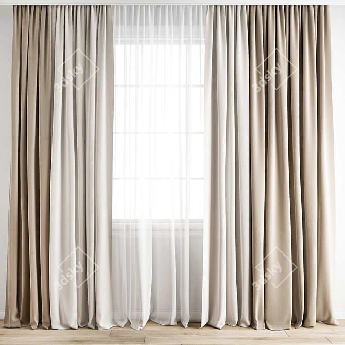 Polygonal Curtain Model 3D model image 5