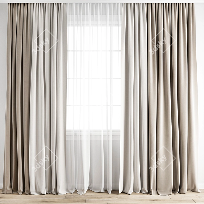 Polygonal Curtain Model 3D model image 9