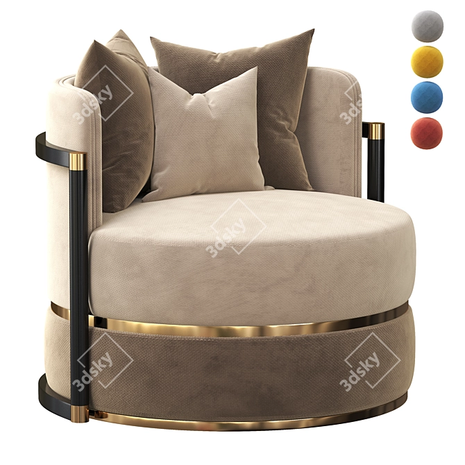 Cosy COMO Armchair: Stylish and Comfortable 3D model image 1