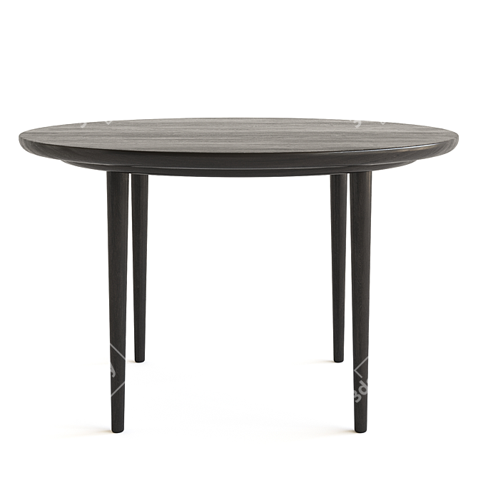 Contemporary Round Oak Dining Table 3D model image 1