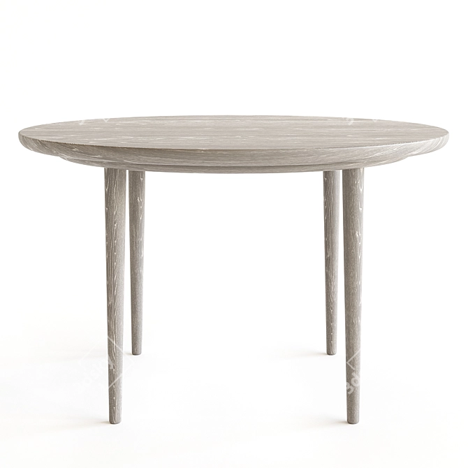 Contemporary Round Oak Dining Table 3D model image 3