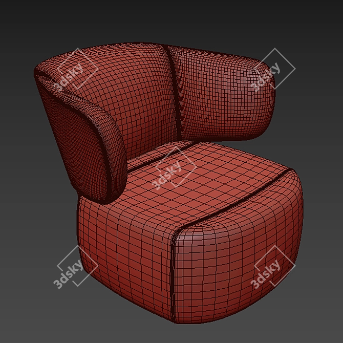 Modern Minimalist Basel Seating 3D model image 4