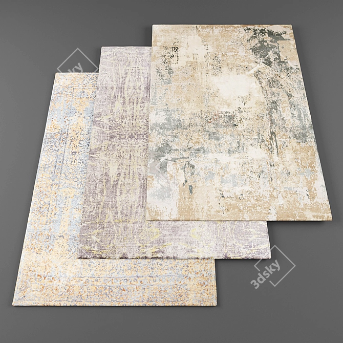 Premium Rug Set: 4 Texture Pack 3D model image 1