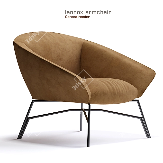 Elegant Lennox Armchair: A Perfect Blend of Style and Comfort 3D model image 1