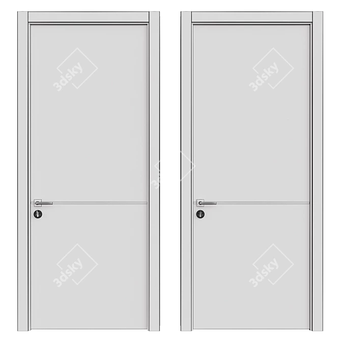 Sleek Interior Door Design 3D model image 2