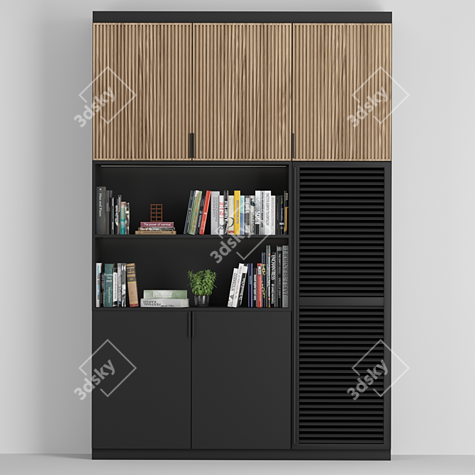 Versatile Modular Cabinet: High-Quality Shelves & Stunning Renders 3D model image 1