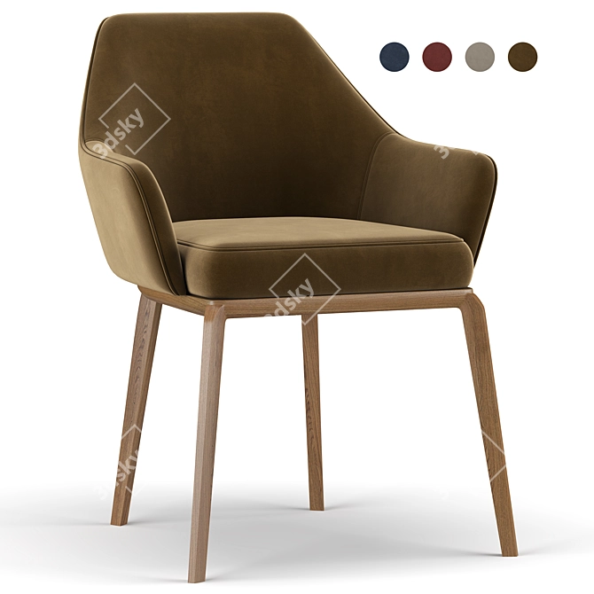 Elegant 1743 Chair: Tecni Nova's Masterpiece 3D model image 1