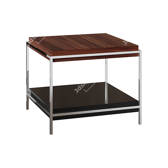 Sleek Metal and Wood Coffee Table 3D model image 1