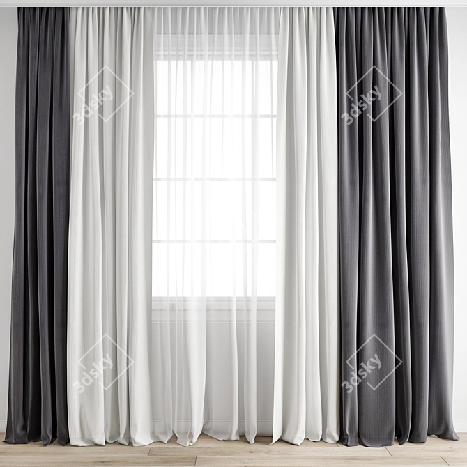 Polygonal Curtain Model 3D model image 1