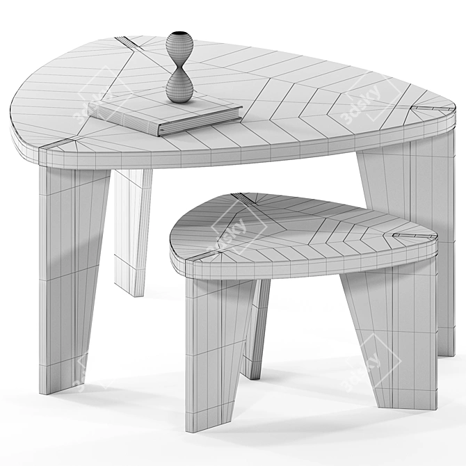 Sospeso Coffee Table: Italian Craftsmanship 3D model image 4