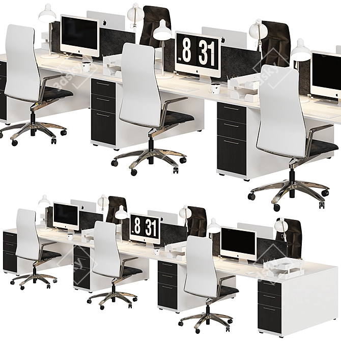 Sleek Office Set: High Detail & Optimized 3D model image 2